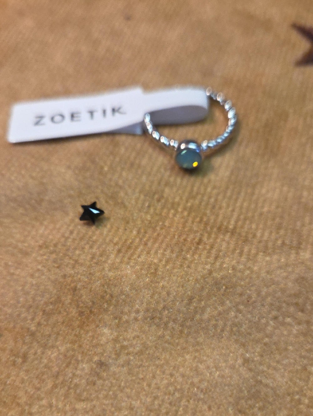 Zoetik Silver Ring with Blue-Green Stone